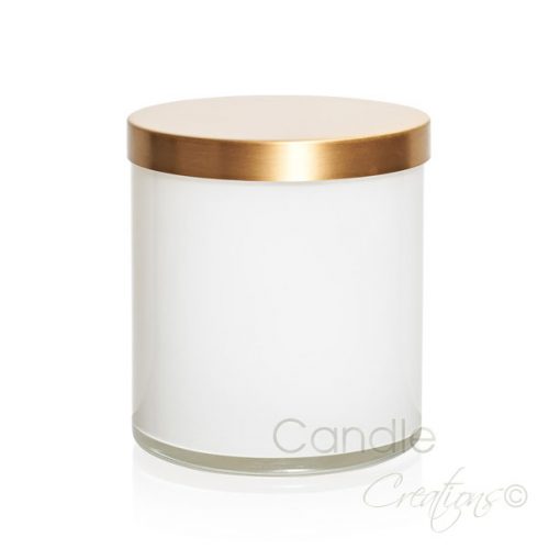 Cylinder Jar 852 Gloss White with Optional Gold Lid