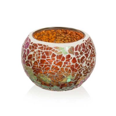 Mosaic Jar Amber Crackle