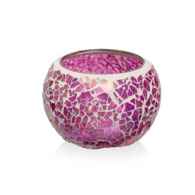 Mosaic Jar Pink Crackle