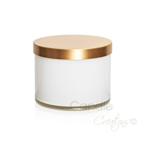 Gloss white cylinder jar 851 with optional gold lid